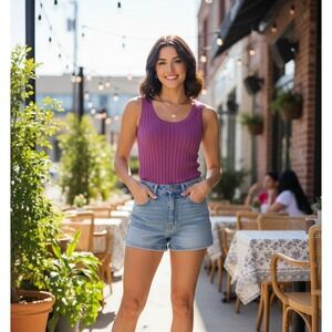 Veronica Beard Women's XS Purple Scoop Neckline Sleeveless Sandra Tank Top